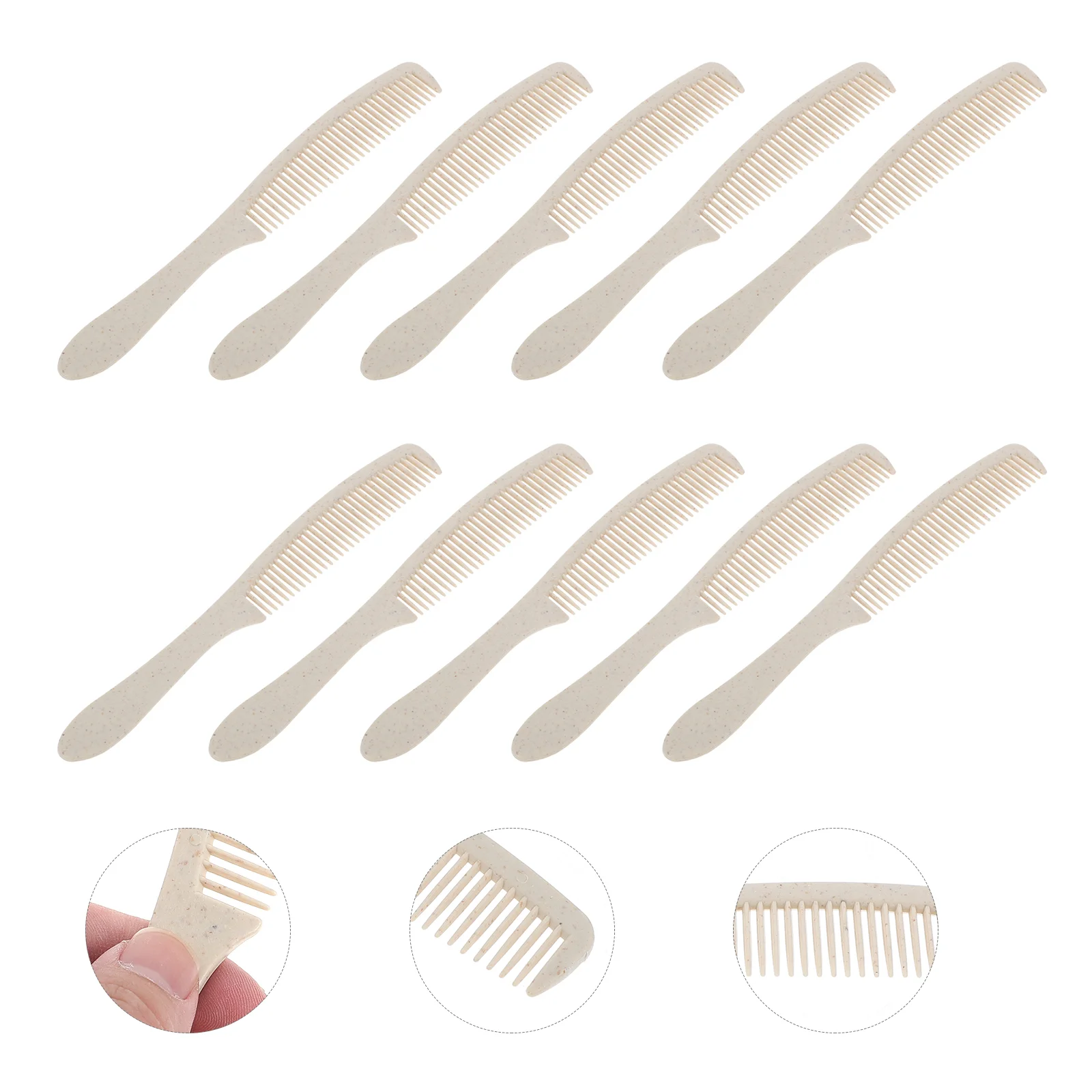 

50 Sets Hair Straightener Comb Hairbrushes Disposable Combs Care Bulk Beige Abs