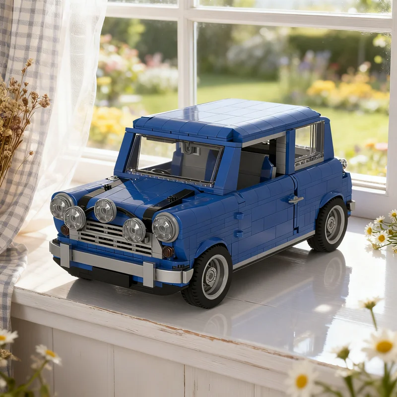 

1174pcs MOC Classic Mini The Italian Job Blue Icons Model Building Blocks Architecture Toys Christmas Gifts Education Kids DIY