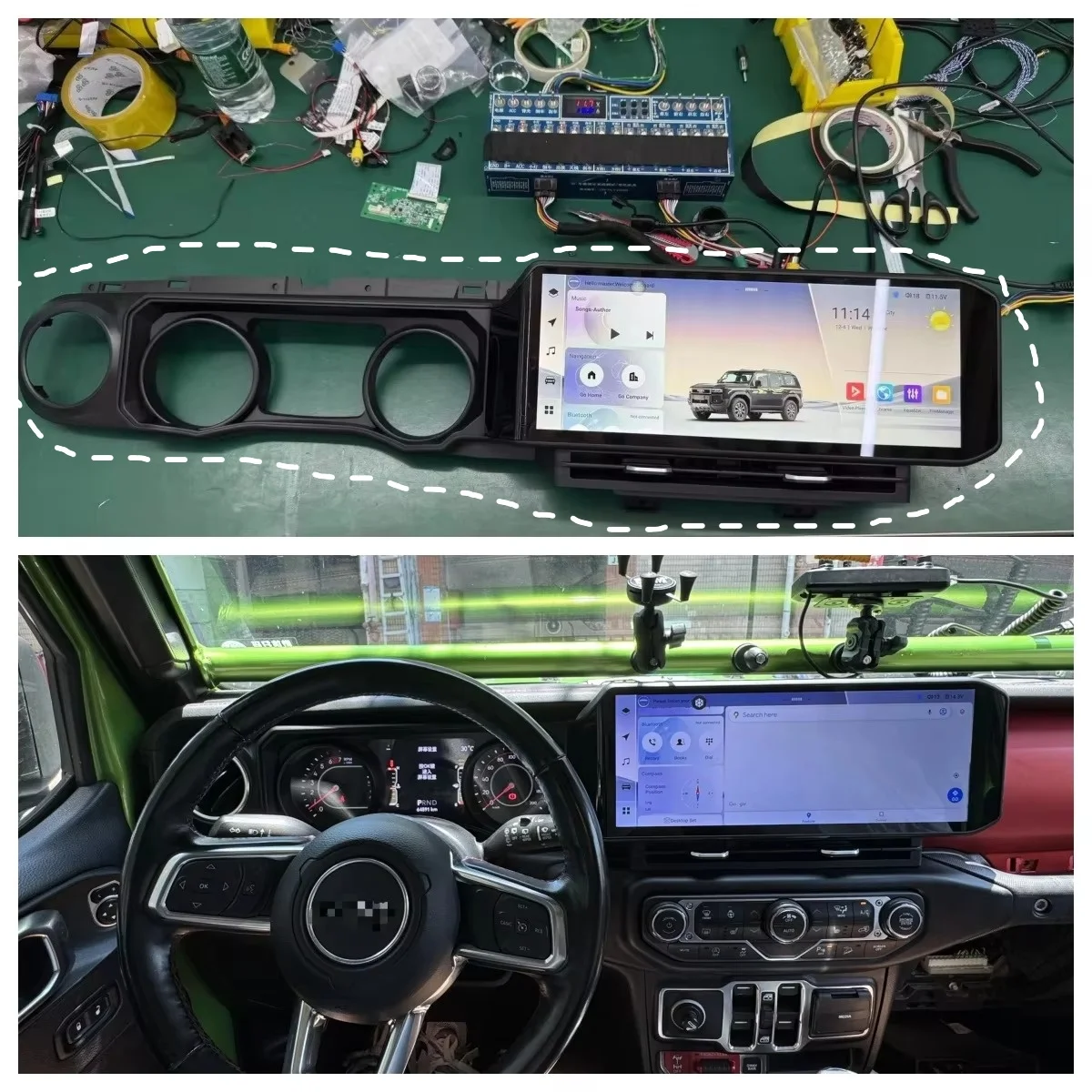 For Jeep Wrangler 2018 2019-2022 Android 14 Auto Touch Screen Car Radio GPS Multimedia Stereo Player Navigation CarPlay Unit DSP
