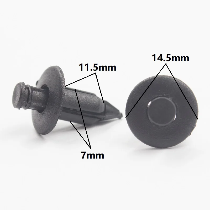 

50 Pcs Car Fastener fit 7mm Dia Hole Black Push Retainer Clips for Toyota Automobile Door Bumper Fender Cover Trim Rivets