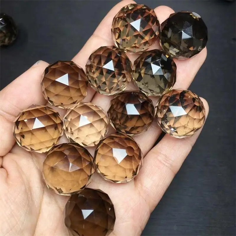 Pendentif Sphère à Facettes en Quartz struction é Naturel pour Homme et Femme, Bijoux de Guérison Reiki, Décoration, 20mm, 1 Pièce