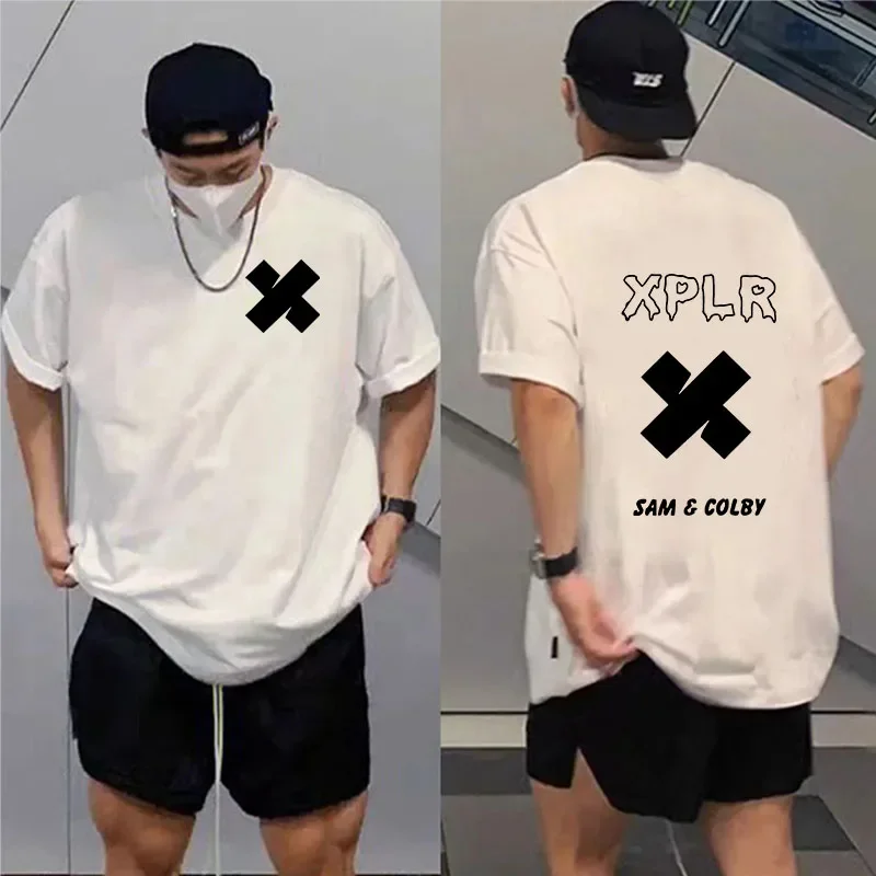 Xplr, camisetas de gran tamaño Sam y Colby Chainlink, camiseta para hombre, camisetas con estampado en forma de corazón Merch, camisetas de manga corta para hombres y mujeres