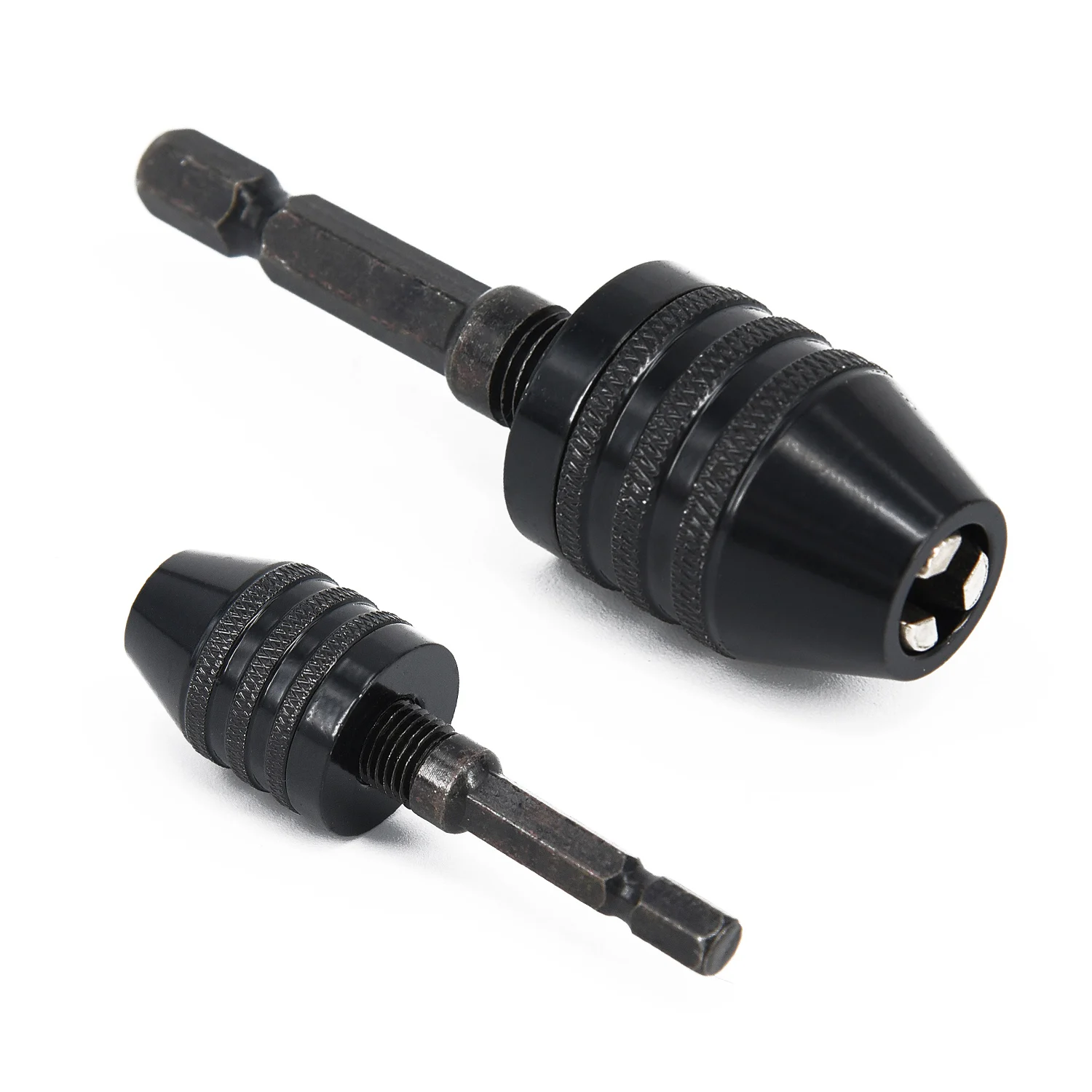 Adaptador bit conversor sem chave ferramenta sextavada mandril de broca de haste hexagonal 0.3-6.5mm 71x22mm liga de alumínio preto mini