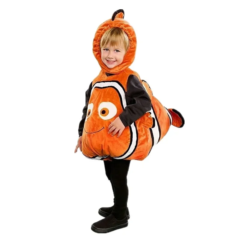 Toddler Nemo Costume Anime Little Yellow Fish Costume con cappuccio Baby Halloween Adventure Costume Cosplay