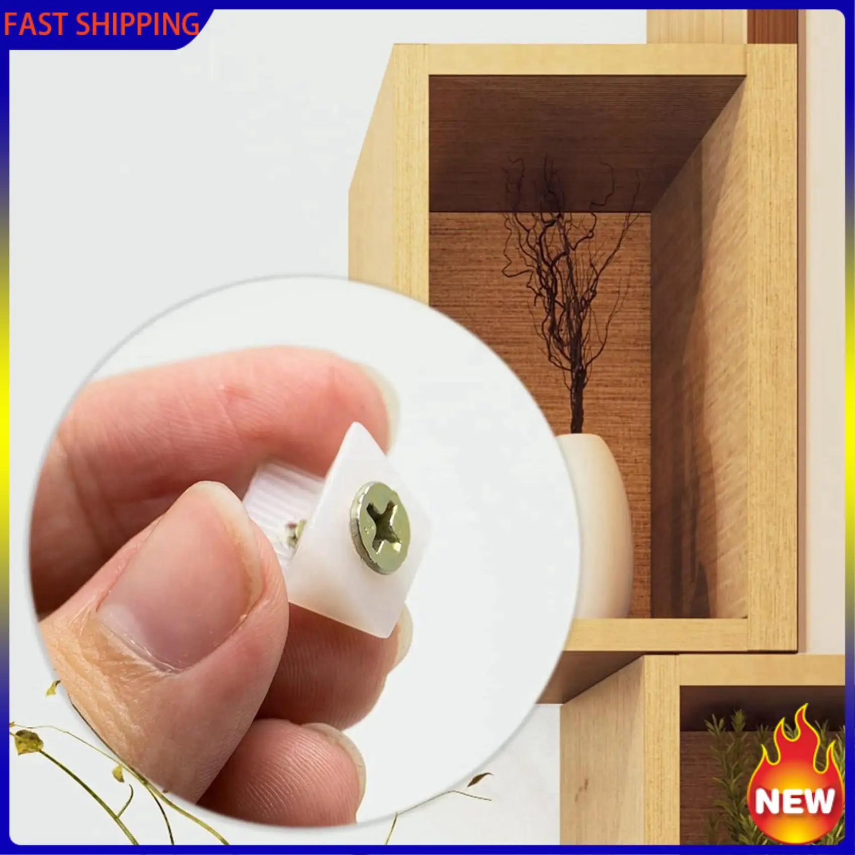 خاص 150 قطعة من دعامات الأدراج، درج بلاستيكي أبيض، إصلاح ترهل السفلي، إصلاح أسافين مع مسامير للأثاث