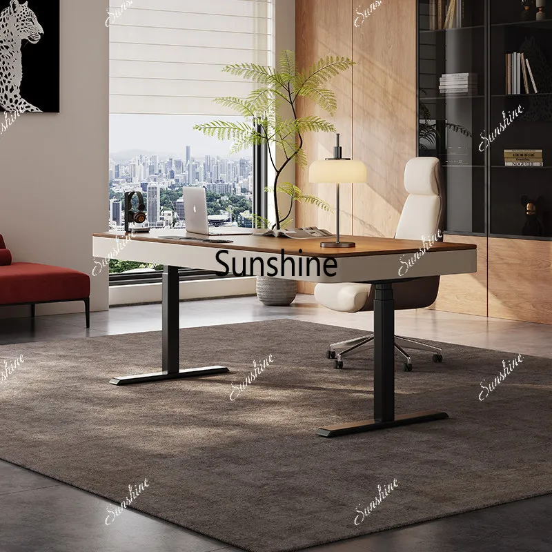 

Medieval style intelligent electric lifting desk light luxury modern, household