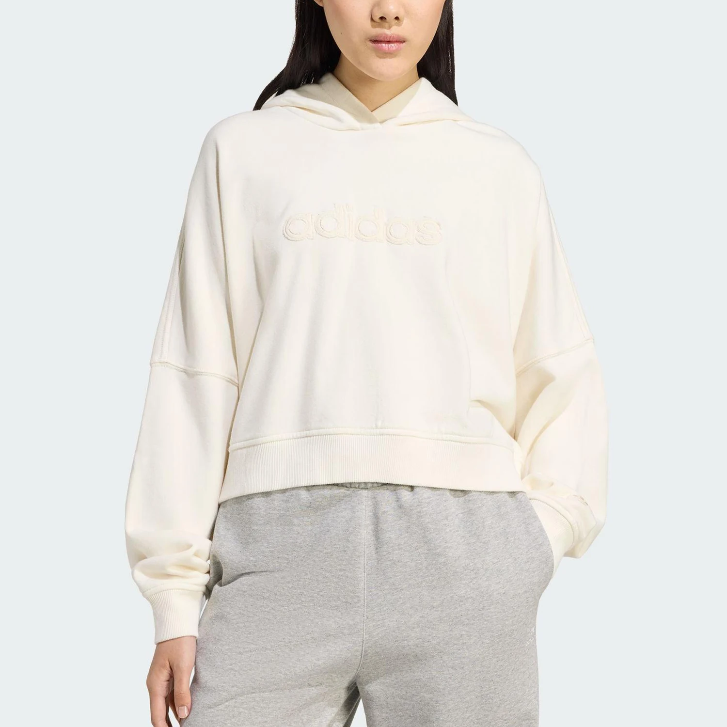 

Adidas genuine clover women's sports and casual loose hooded sweatshirt JX7640