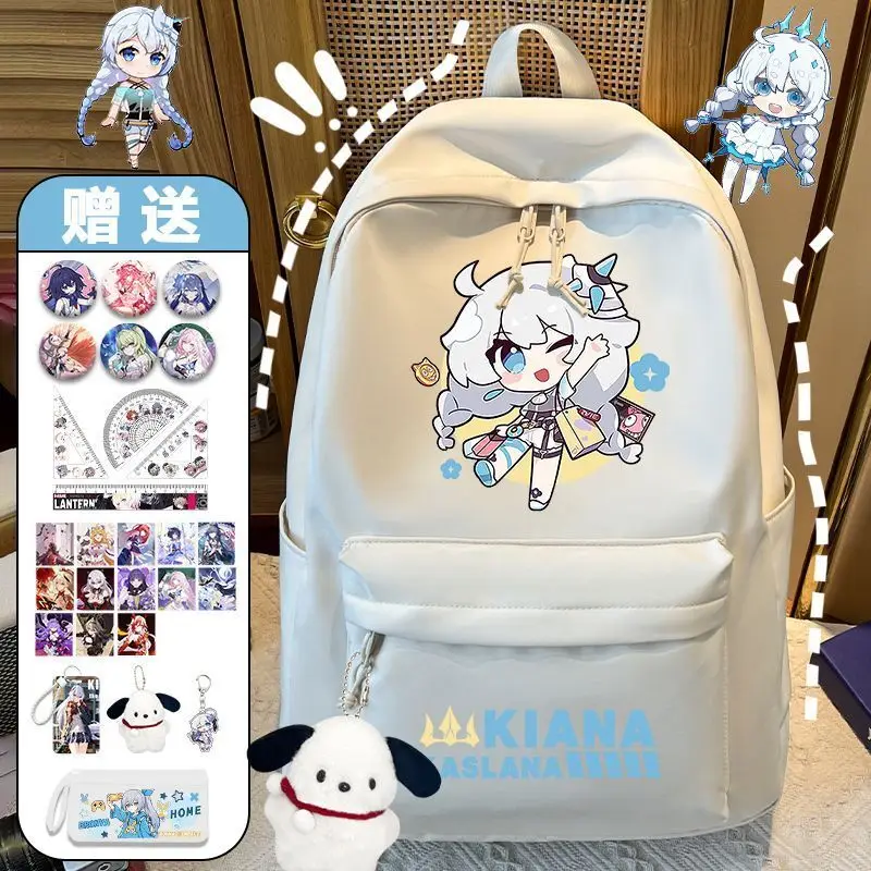 Anime Honkai Impact 3 Blanca Merchandise Elementary Middle School Backpack Large Capacity Fashion Simple Double Shoulder Bag