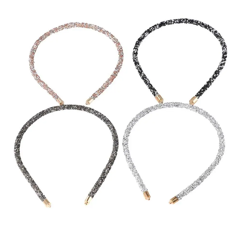 Women Korea Shinny Crystal Rhinestone Headwear Headband Headhoop Hairband Beads Bezel