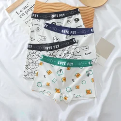 Women Cotton Panties Student Girls Boxer Briefs Ladies Breathable Cute Cartoon Pants Mid-waist Beathable Cozy Boyshort Underware