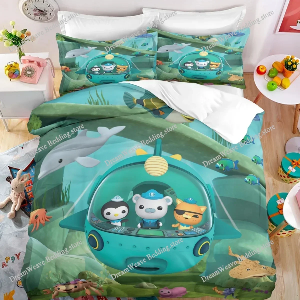 

The Octonauts Duvet Cover Pillowcase Barnacles Kwazii Bedding Set Adult Boy Girl Bedroom Decoration Children Single Double Size