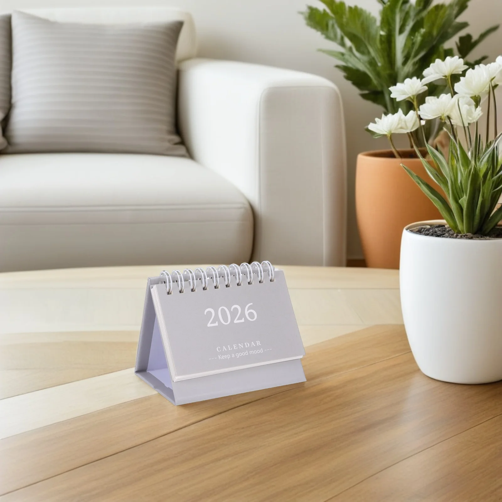 Mini Kalendarz Biurkowy 2026 Składany, Stojący, Do Codziennego Użytku, Do Domu i Biura, Gruby Papier, Dekoracyjny, Minimalistyczny, Mały