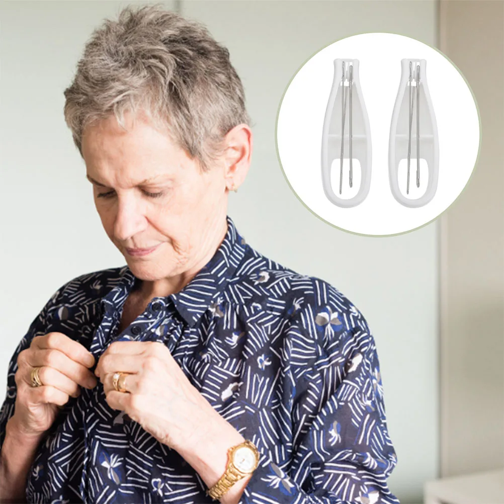 

2Pcs Button Hook Tool Easy One Hand Buttoning for Shirts Pants Clothes Wearing Dressing Device Convenient Grip