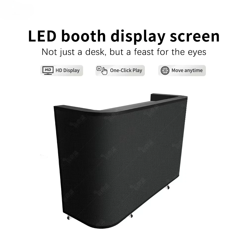 Custom  Mobile Club Digital Video Wall TV Curved Facade Top Dance Stand Portable Table Exhibition LED DJ Booth Screen