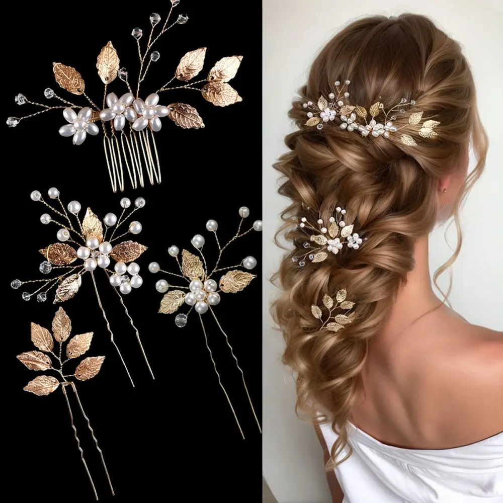 Elegant Handmade Pearl Flower Hair Pin Accessory Bridal Headpiece For Wedding Prom Party Luxury Hair Styling Tools Decor