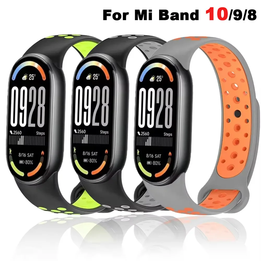 Sportbänder für Mi Band 10 9 8 NFC Miband 10 Zubehör Smartwatch Handgelenk Ersatzgürtel Correa für Xiaomi Mi Band 9 Armband