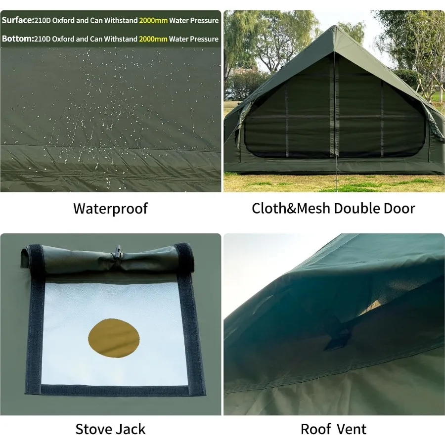 خيمة تخييم قابلة للنفخ مع مضخة يدوية مقاومة للماء في الهواء الطلق تفجير خيمة 28 شخص الثور 4 الموسم Glamping خيمة الهواء المقصورة البيت مع #3