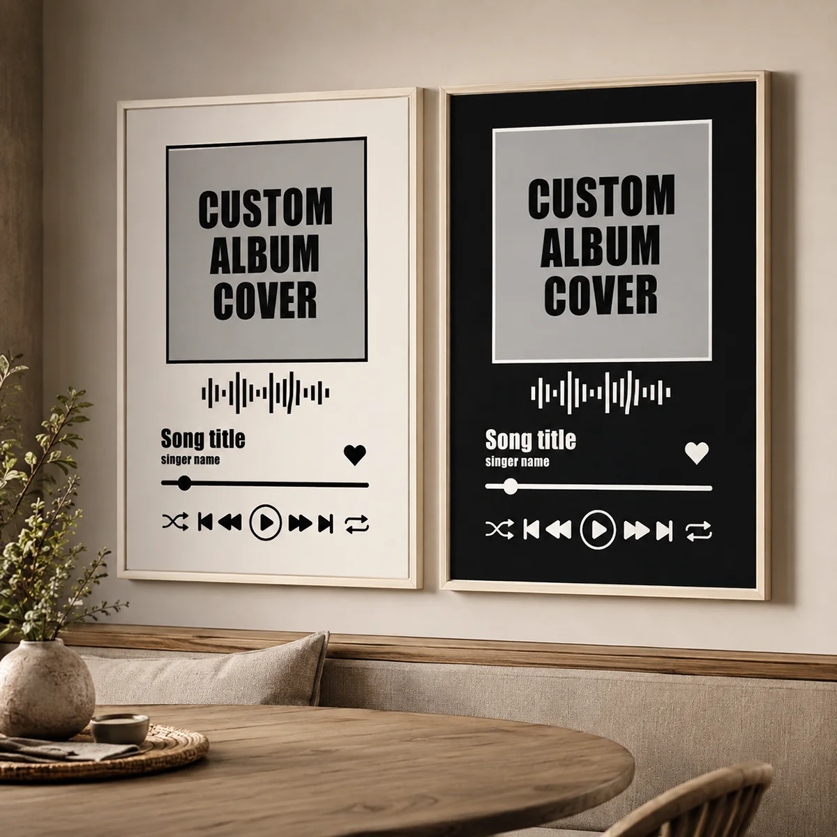 1/2 Stück Musikalbum Leinwanddruck, Individuelles Musikposter, Personalisierte Bilder und Liedtexte, Personalisiertes Musikgeschenk, Wandkunst, Raumdekoration – Detail 4