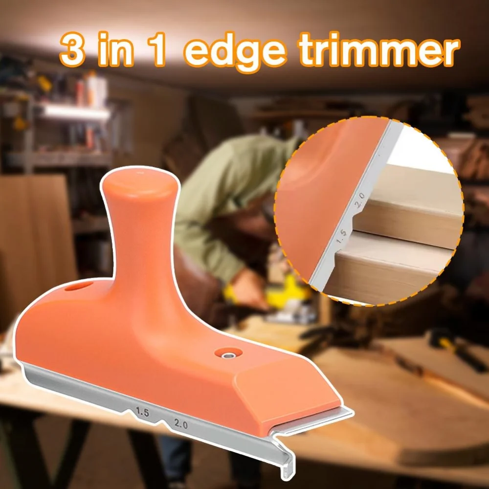 

Woodworking Edge Trimmer Manual Edge Banding Tool 3 in 1 Edge Banding Trimming Knife Wood Deburring Scrapingand Chamfering Tool