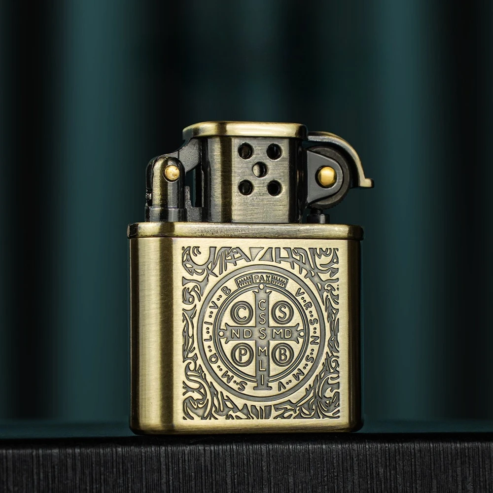 ولاعة قسطنطين عتيقة، إشعال عجلة الطحن على الطراز القديم، مقاومة للرياح، حرفة منقوشة، مجموعة تدخين شخصية محمولة