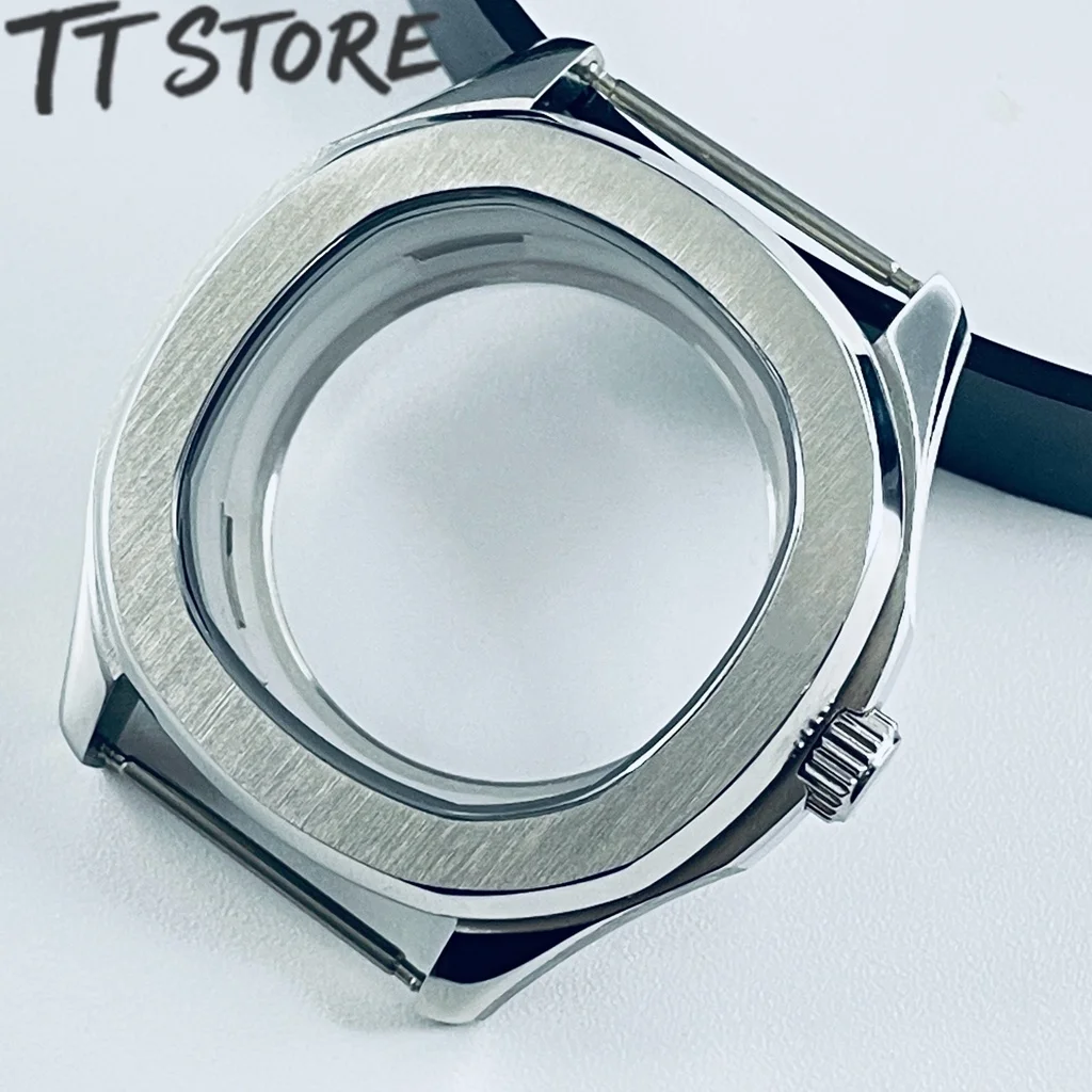 

42 мм серебряный корпус для часов, водонепроницаемый с сапфировым стеклом, совместимый с механизмами NH34 NH35 NH36 NH38 NH70, деталь для сборки часов