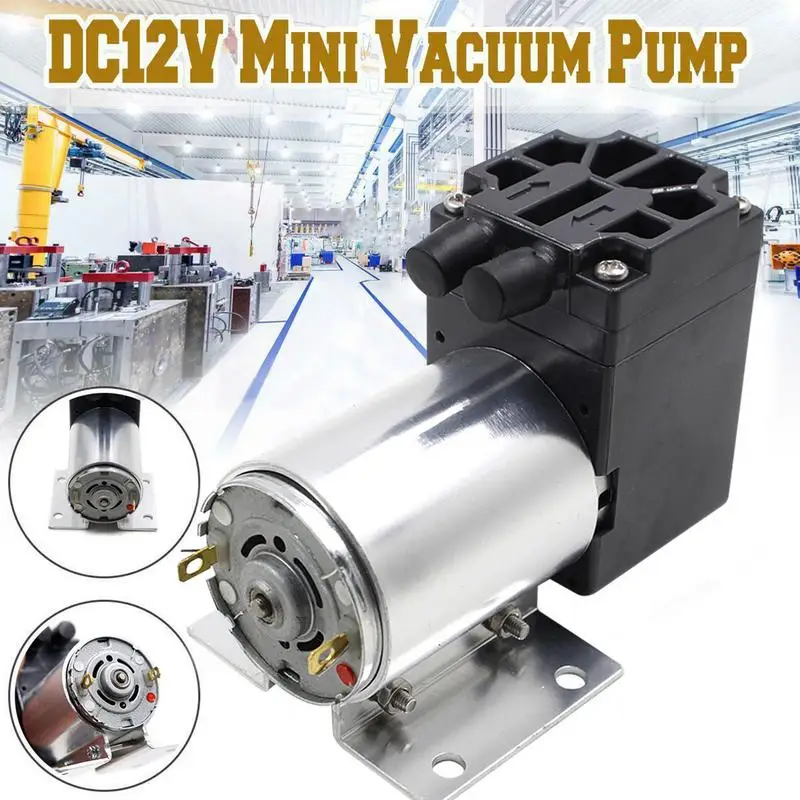 DC12V 5L/M 120KPa Large Flow High Pressure Vacuum Air Pump Negative Pressure Suction Diaphragm Pump DIY Packer Inflator