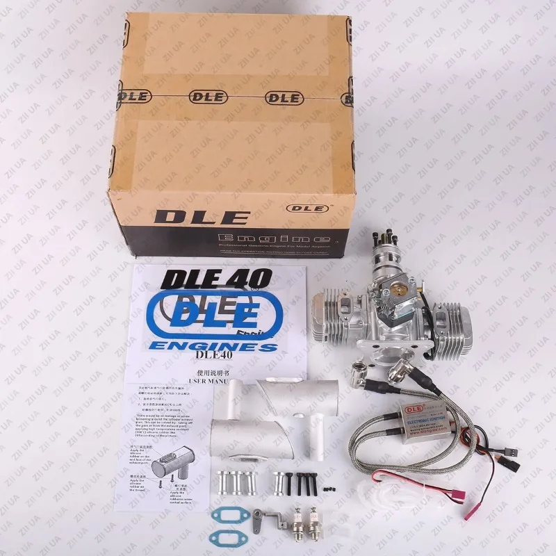 DLE40 Yeni Orijinal DLE 40CC Benzinli Motor Çift Silindirli DLE RC Uçak için Yan Egzoz Doğal Rüzgar Soğuk El Çalıştırmalı