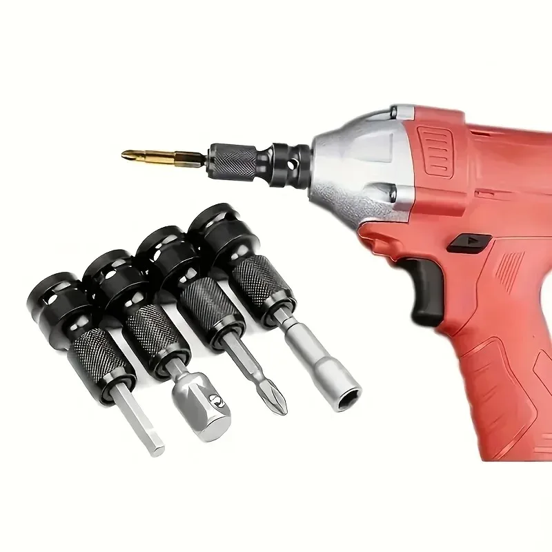 1/2 Square to 1/4 Hexagon Ratchet Sleeve Impact Wrench Sleeve Set Adapter Wrench Drive Converter