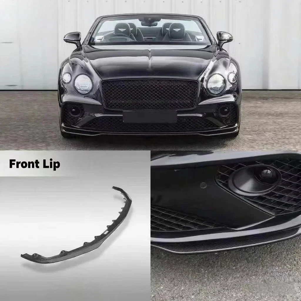 

For Continental GT High-Gloss Carbon Fiber Front Bumper Lip Kit New High Quality Body Kit for Upgrade