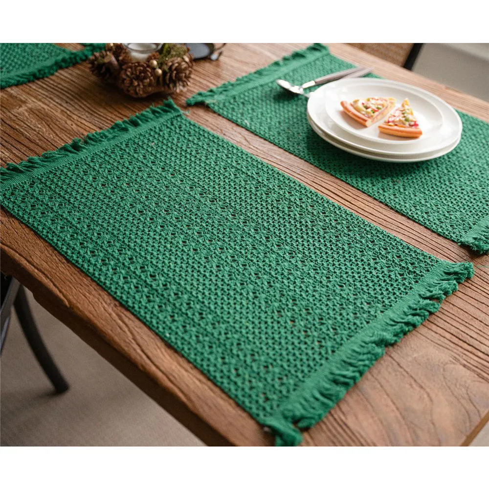 Cotton Linen Placemats For Dinner Table Macrame Modern Accessory Kitchens Underplate Party Wedding Table Decor Place Mats Set