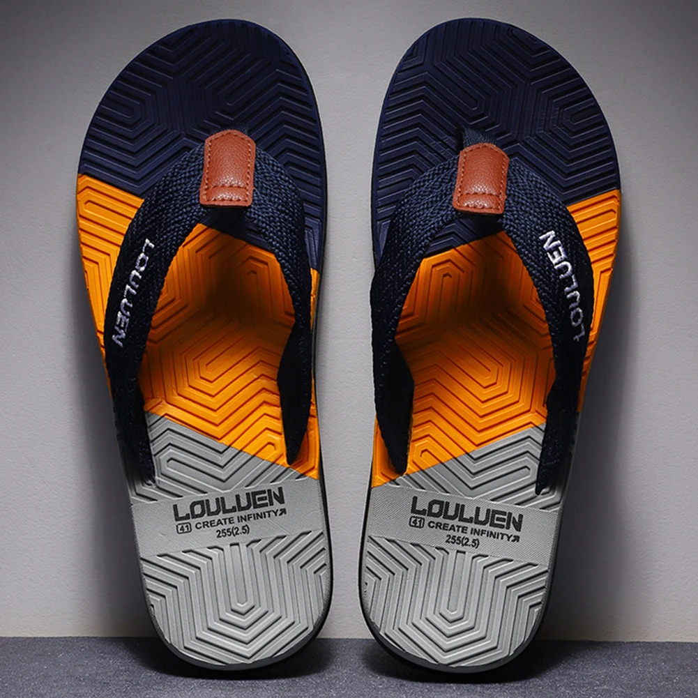 Men Slippers Outside Beach Flat Flip-flop Summer Casual Slippers Indoor Home Male Comfortable Anti-slip Shoes Thong Sandals