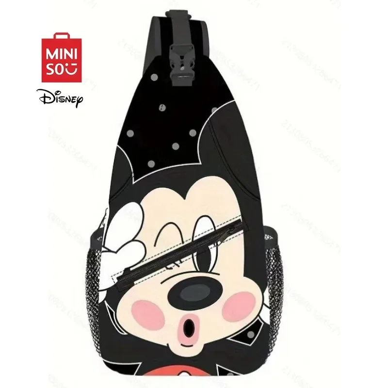 

MINISO Disney Mickey & Minnie Serie Cute Cartoon Chest Bag Waterproof Fashion Student Shoulder Bag Adjustable Casual Phone Pouch