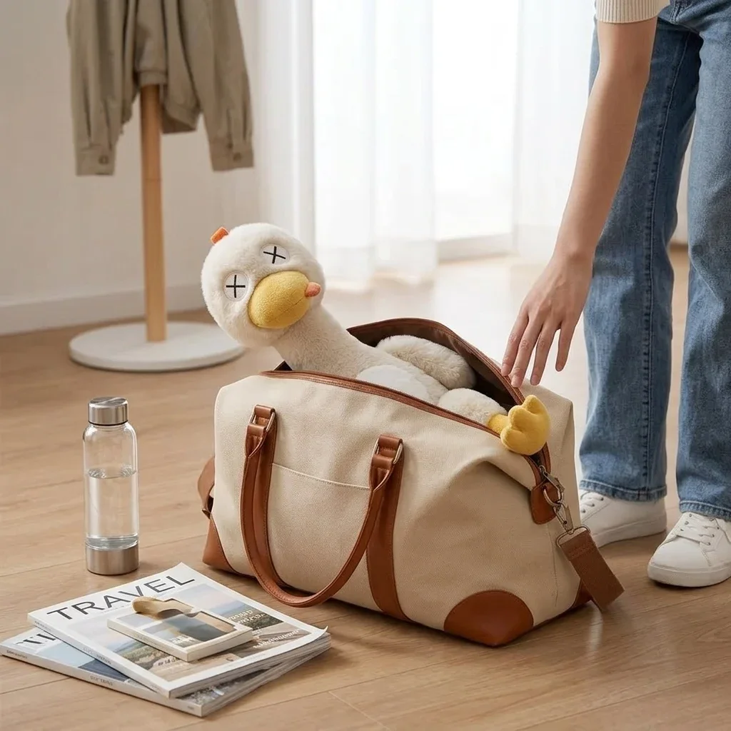 Cute Magnetic Detachable Saltwater Duck Plush Doll Funny Commemorative Gift for Friends Home Decor Ornament