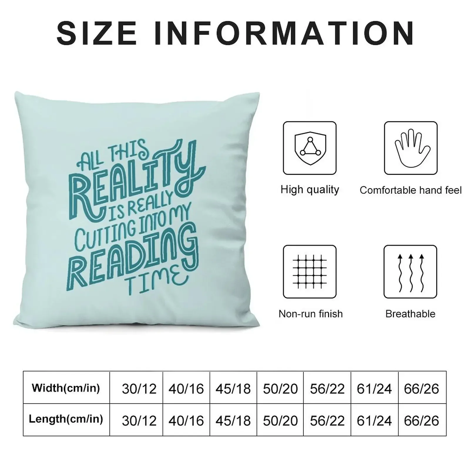 Reality Vs. Reading Book Nerd Quote Lettering Throw Pillow Christmas Pillow luxury home accessories pillow