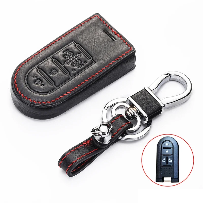 

Car Key Case Protective Shell Bag Anti-theft Alarm Key Cover for Satrline B9 Perodua Aruz Bezza Key Decor Durable Leather