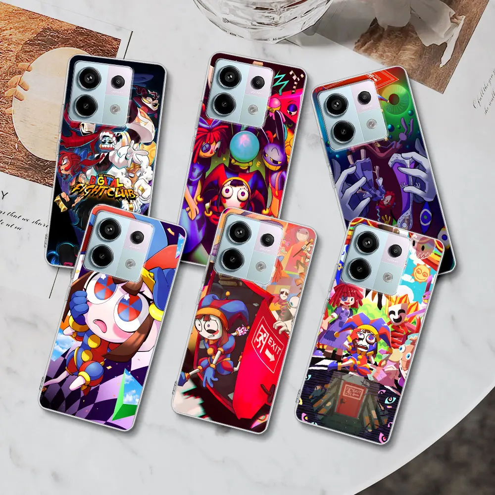 Pomni Amazing Digital Circus Case for Xiaomi Redmi 9 12 6 9A 9i 10 6A 9T 9C 10A 10C 12C 7 7A 8 S2 Y2 TPU Transparent Phone Cover