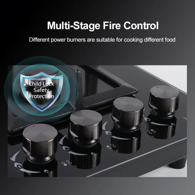 メーカー直販の格安高品質フレームバーナーガスコンロ、ビルトインガスホブ、4口コンロ付き