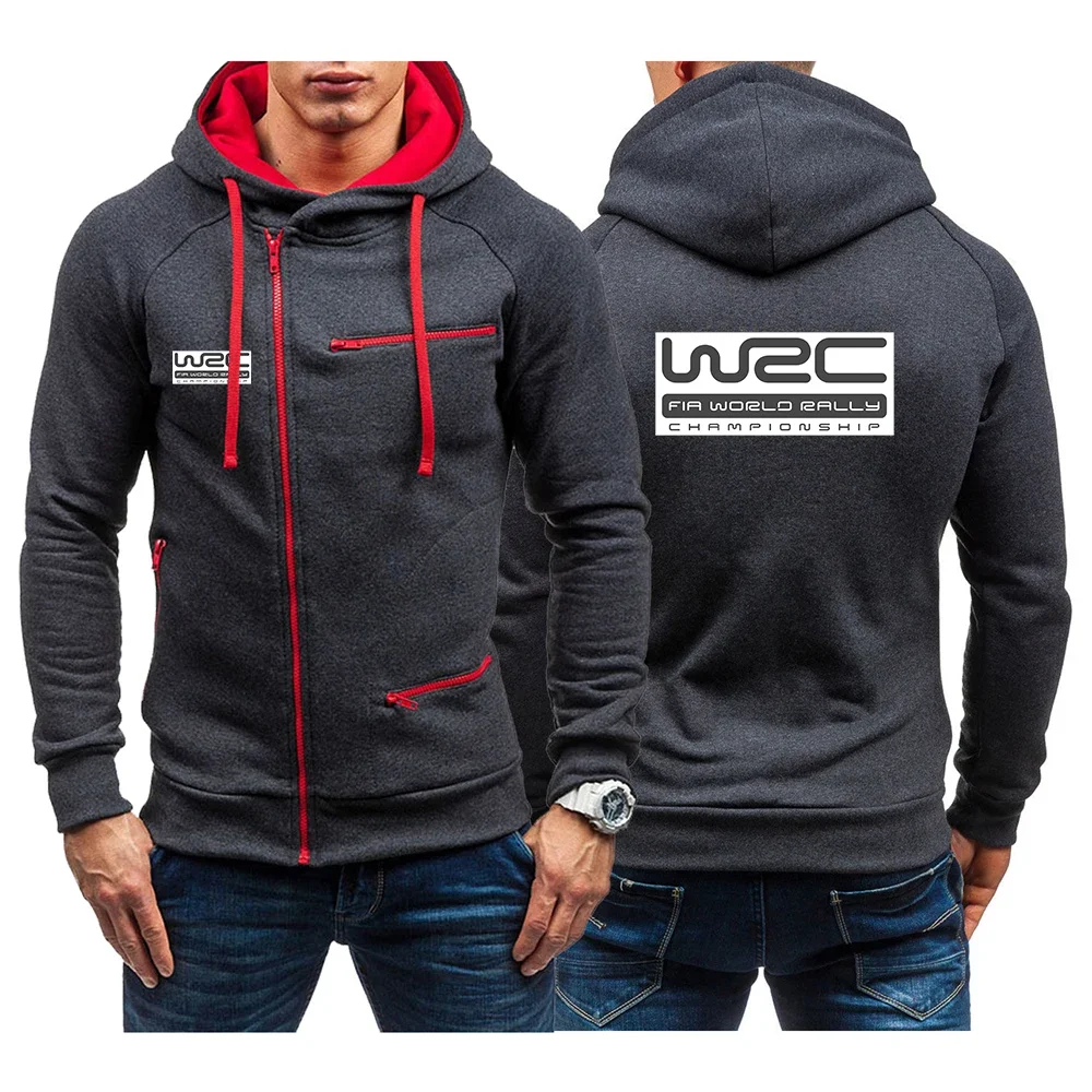 

2024 Men World Rally Championship WRC Hoodie Print Loose Full Zip Long Sleeve Sweatshirt Fashion High Street Autumn Hooded Top