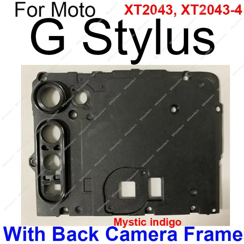 Back Camera Lens Glass with Frame Holder For Motorola MOTO G Stylus 5G (2021) (2022) Rear Antenna Motherboard Cover Spare Parts