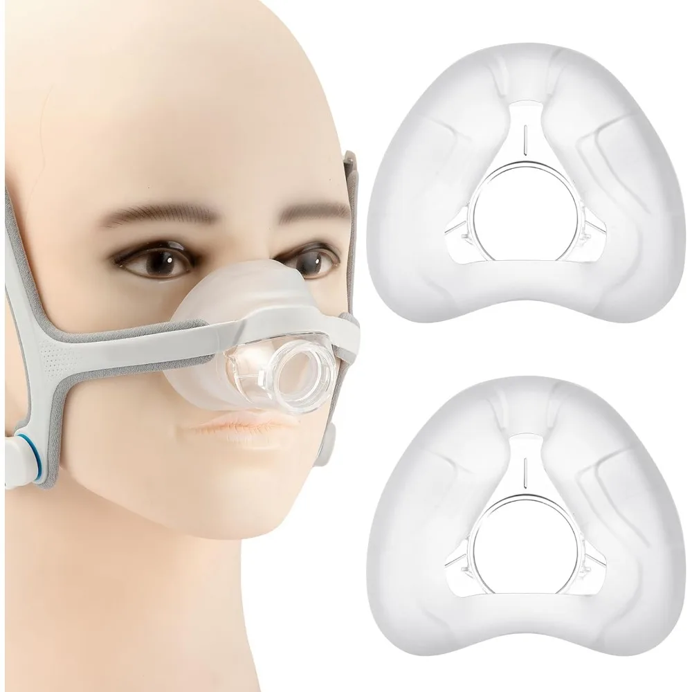 2PCS Silicone CPAP Nasal Cushion Replacement Airfit N20 Type Large Soft Comfortable Leak Resistant Mask Insert CPAP Accessories