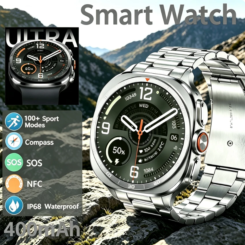 2026 New Smart Watch Ultra 2 HD Screen, 100+ Sports Modes 1.52-inch IP68 Waterproof Sleep Health Monitoring Bluetooth SmartWatch
