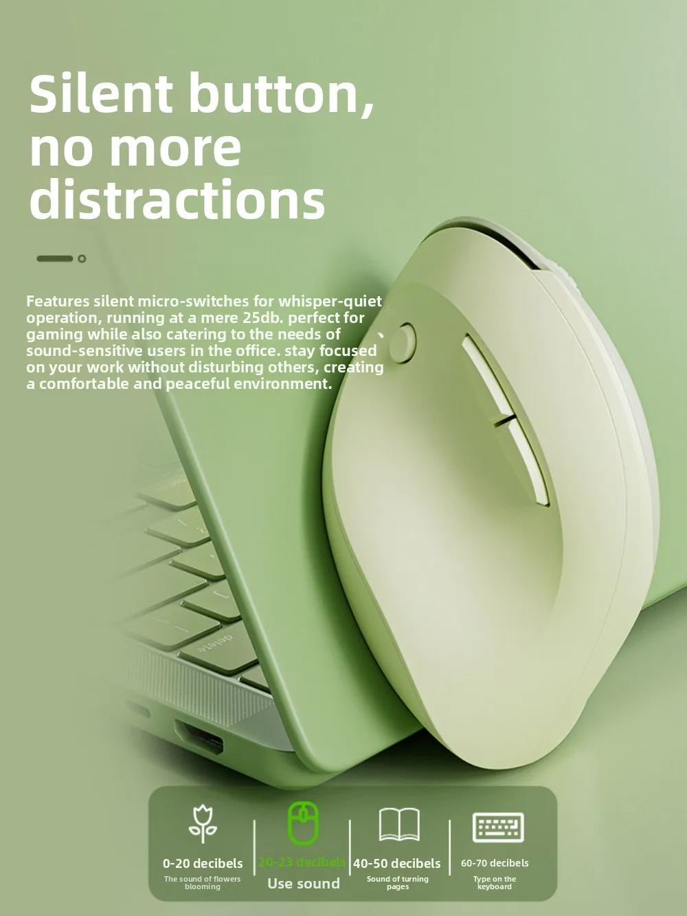 EWEADN Ergonomic Vertical Mouse Bluetooth 5.0 Wireless 2.4G Silent Mice for Small Hands Prevent Mouse Hand for Laptop Tablet PC