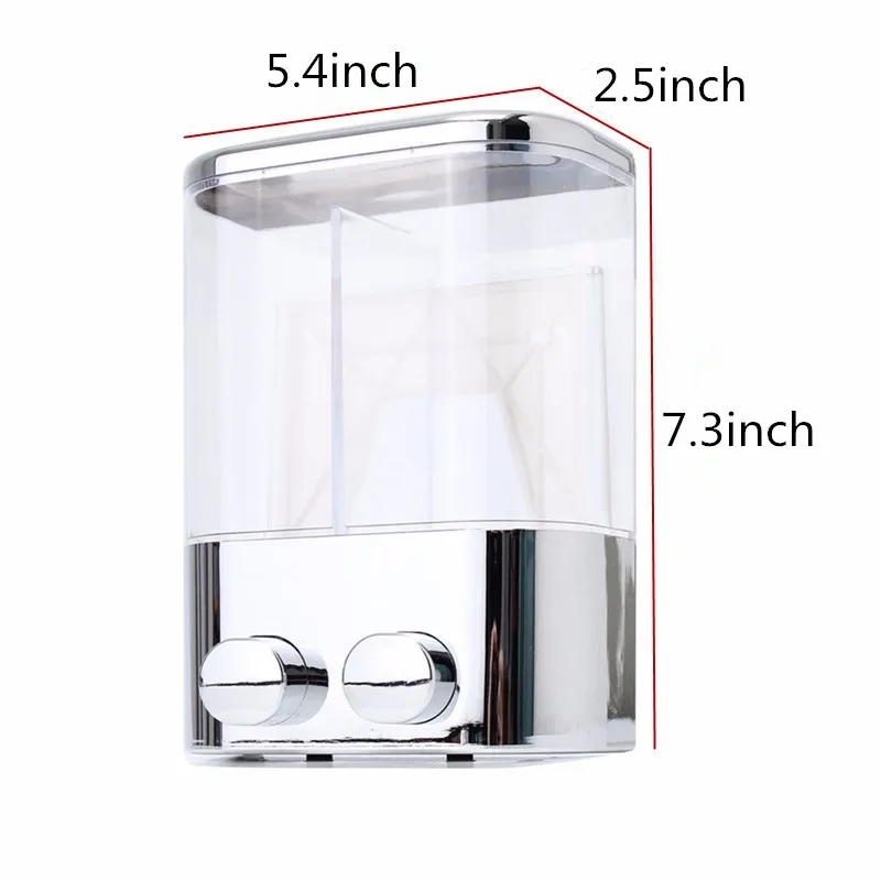 Manual Liquid Soap Dispensers Double 800ml Wall Mounted Shampoo Container Soap and Gel Dispenser Bathroom Accessories