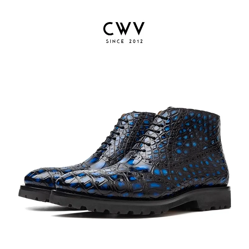 CWV men crocodile shoes male boots