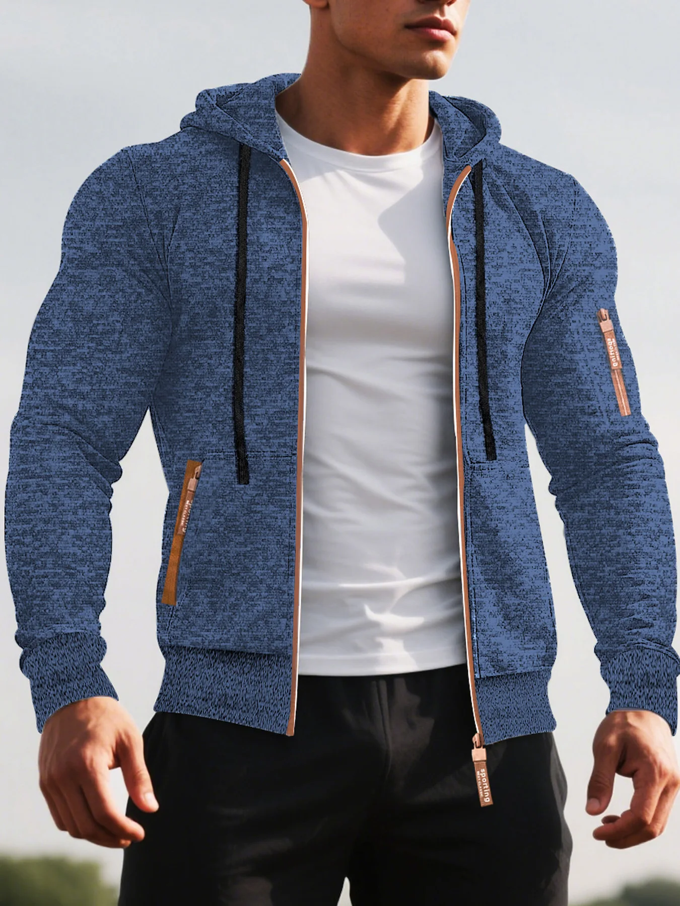Men's Hoodies Autumn Winter Solid Zip Up Hoodie Men Sweatshirts Cardigans Long Sleeve Hooded Sweatshirt Men Hoody Outerwear
