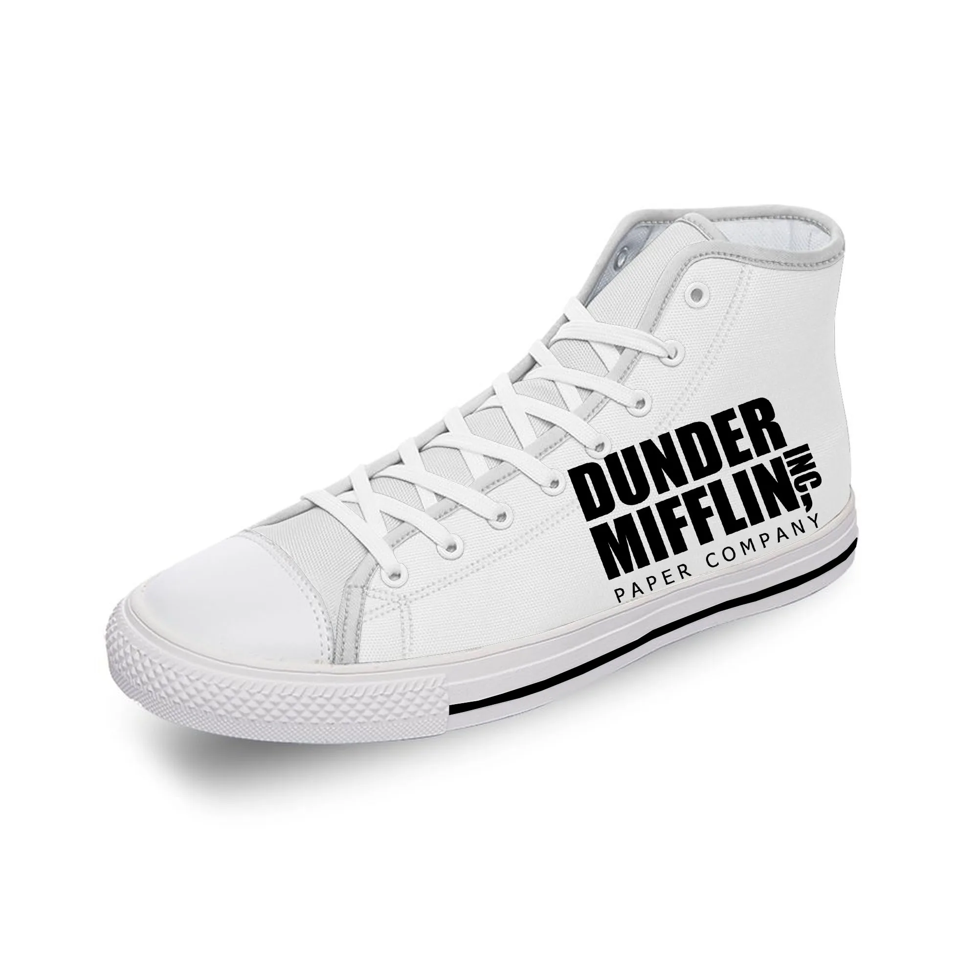 The Office TV Show Dunder Mifflin Paper High Top Sneakers Mens Womens Teenager Casual Shoes Canvas Shoe Cosplay Lightweight shoe