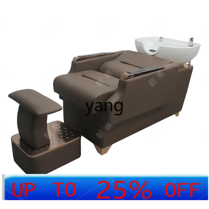 LTT semi-reclining hairdresser shampoo bed ceramic basin hairdresser flush bed