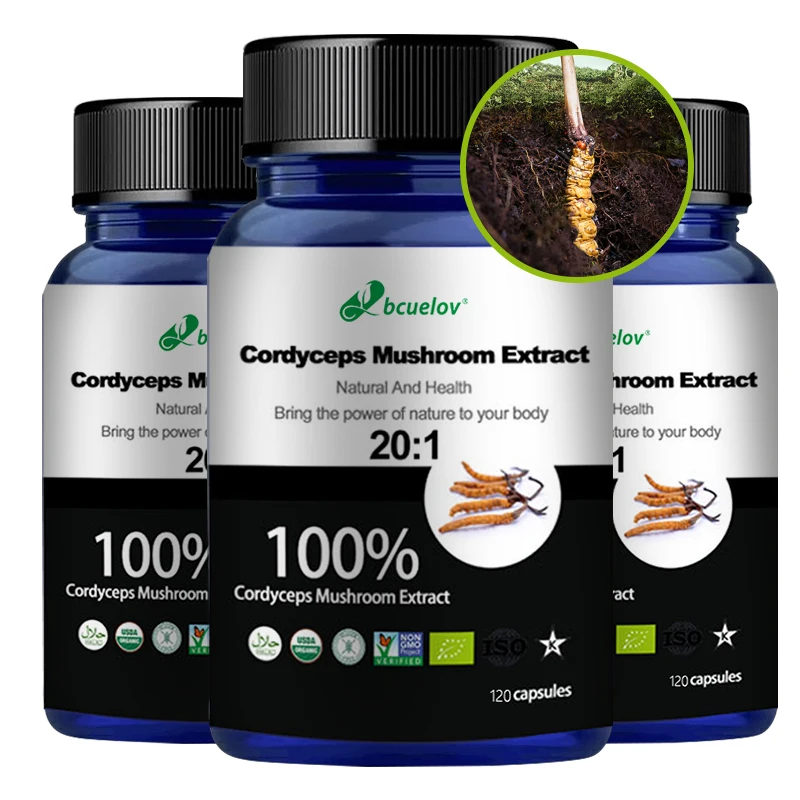 Highest Quality 100% Cordyceps Extract - Boost Energy, Stamina, Natural Energy & Cognitive Performance, 120 Capsules