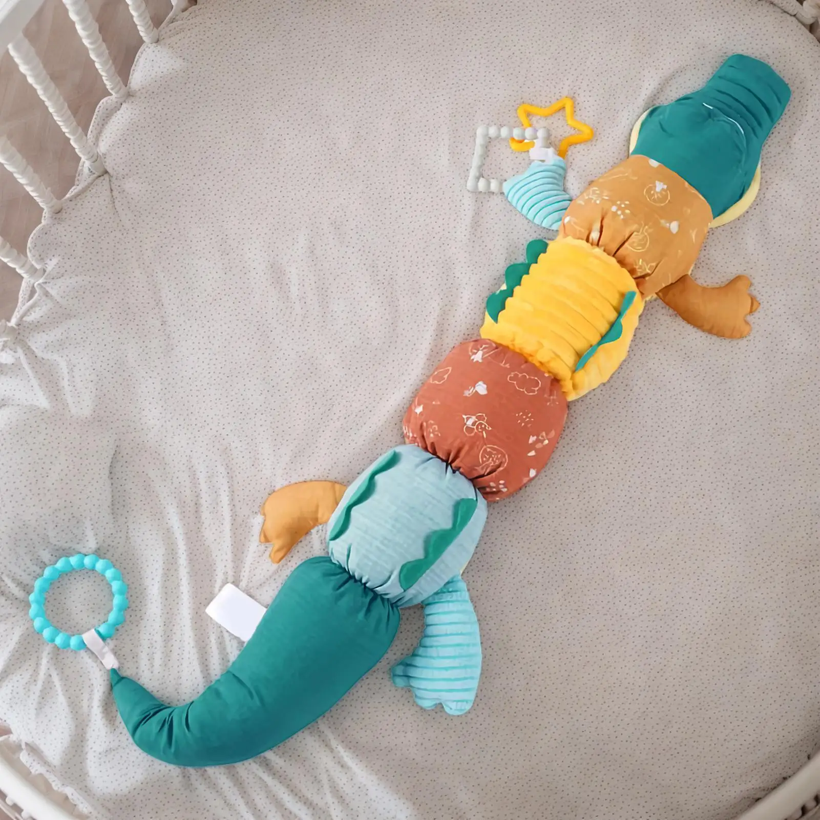 Sensory ของเล่นสําหรับทารกนุ่มดนตรีการเรียนรู้ก่อนวัยเรียนจระเข้ Crinkle Rattle Teether ของเล่นสําหรับเด็กผู้หญิงเด็กวัยหัดเดินภายในบ้าน
