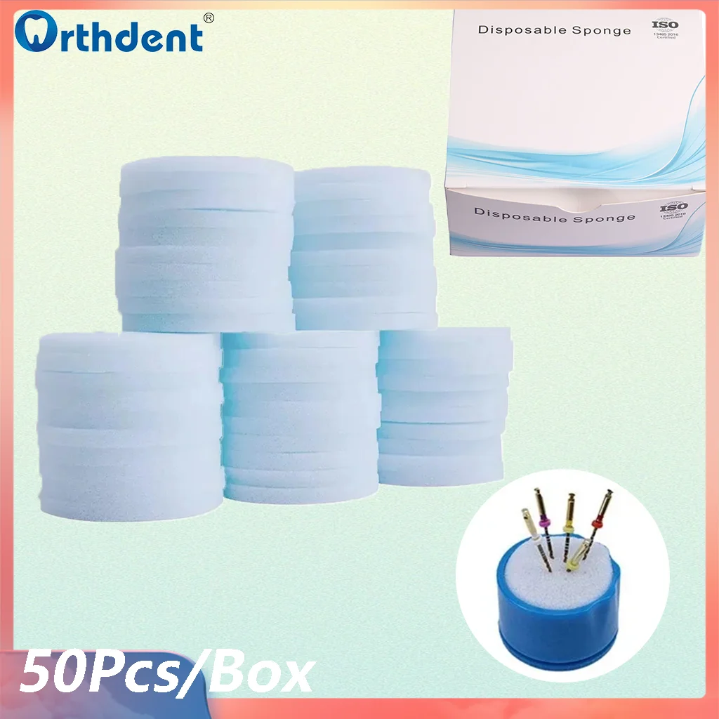 

50Pcs/Box Dental Clean Sponge Soft Disposable Foam Endo Files Cleaning Stand Replacement Sponges Dentistry Teeth Whitening Tools